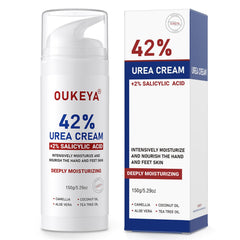 OUKEYA crema de urea con ácido salicílico para pies, hidratación profunda.