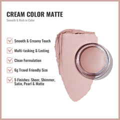 Aplicación fácil de sombra mate para un look suave y profesional.