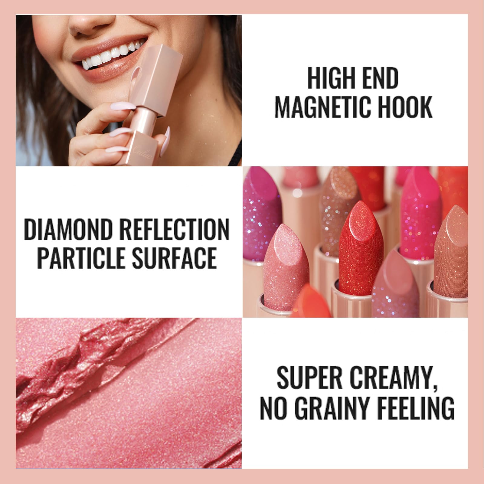 Oulac labial brillo-ligero-rosa, acabado natural y confortable para uso diario