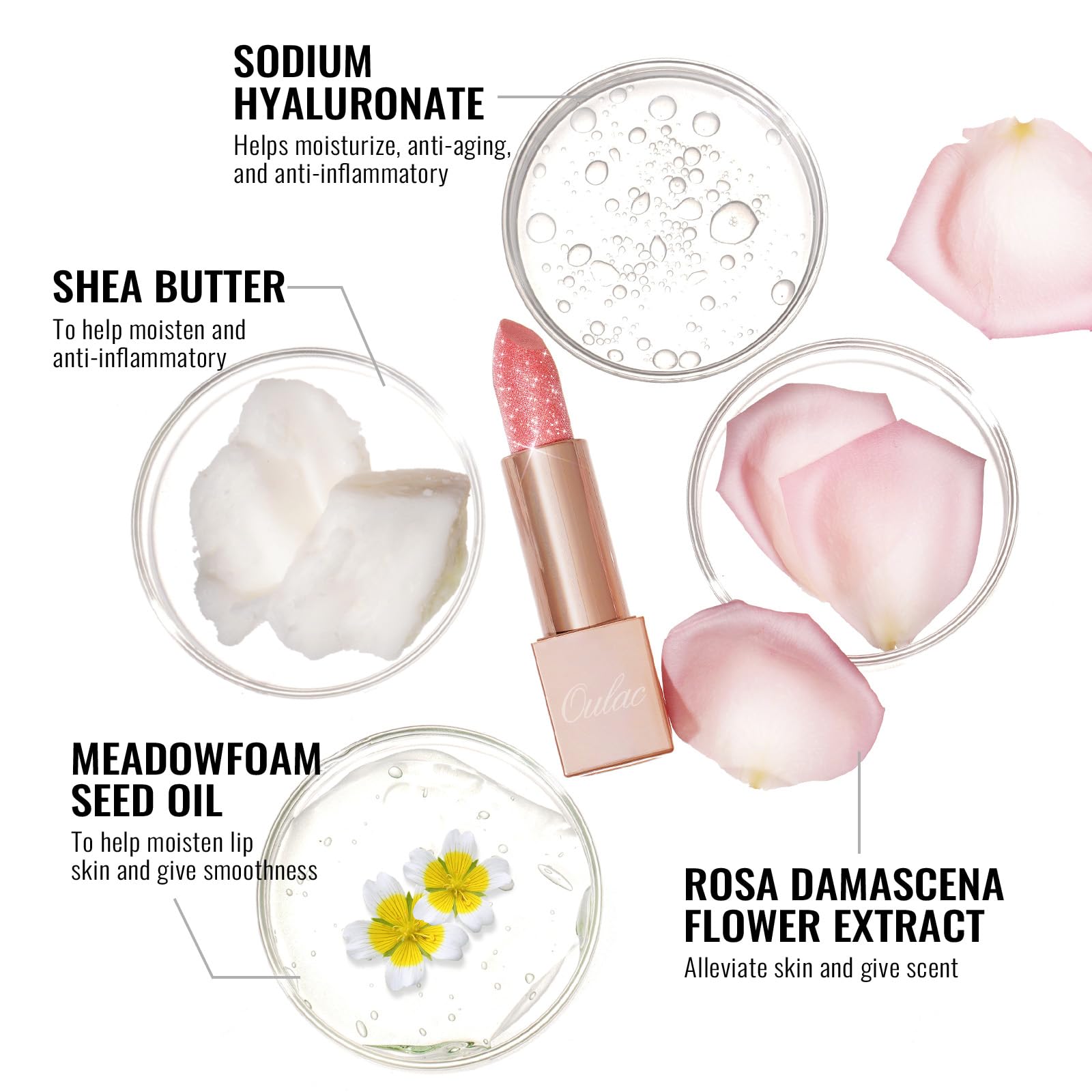 Oulac labial efecto-radiancia, aporta brillo sutil y mejora la apariencia de los labios