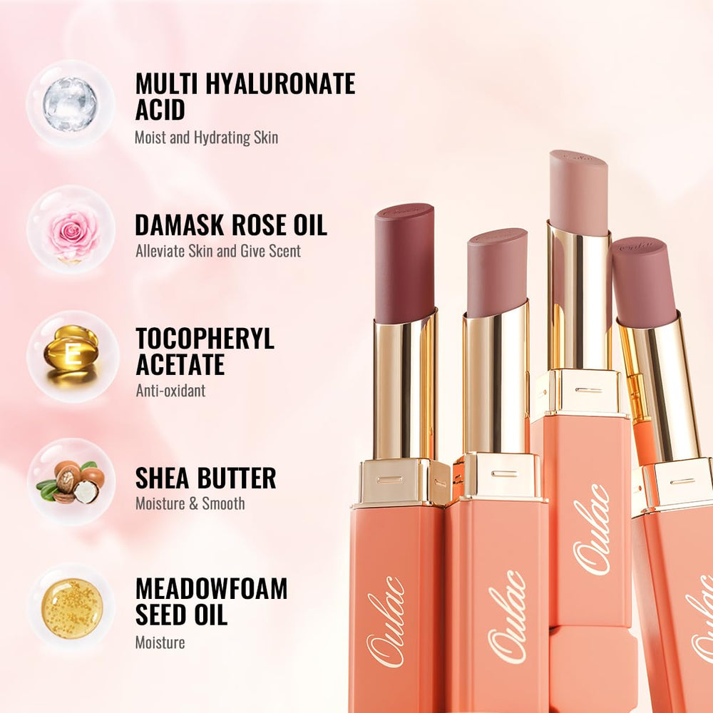 Oulac Labial con manteca de karité y ácido hialurónico para labios nutridos.