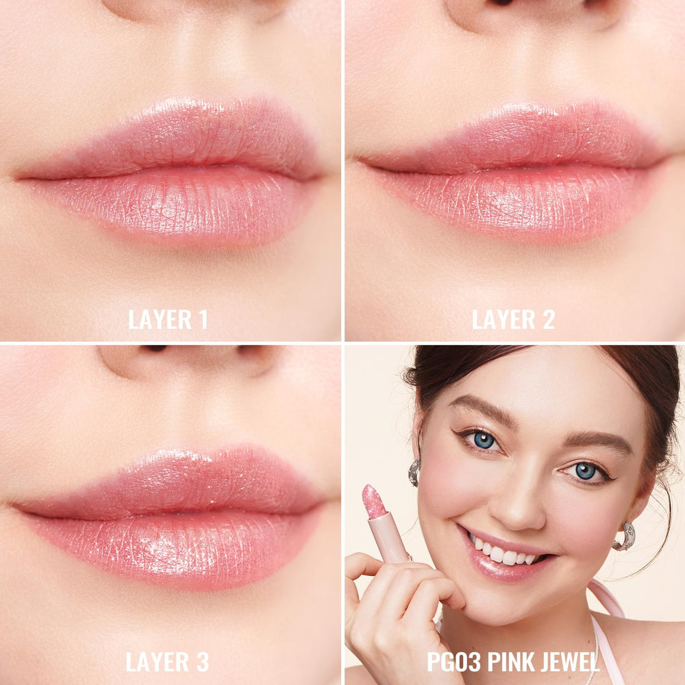 Oulac labial rosa-damasco-aceite, aroma suave y nutrición para labios secos