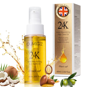 Oumigiz 24K Oro, bote de aceite capilar para reparación y brillo.