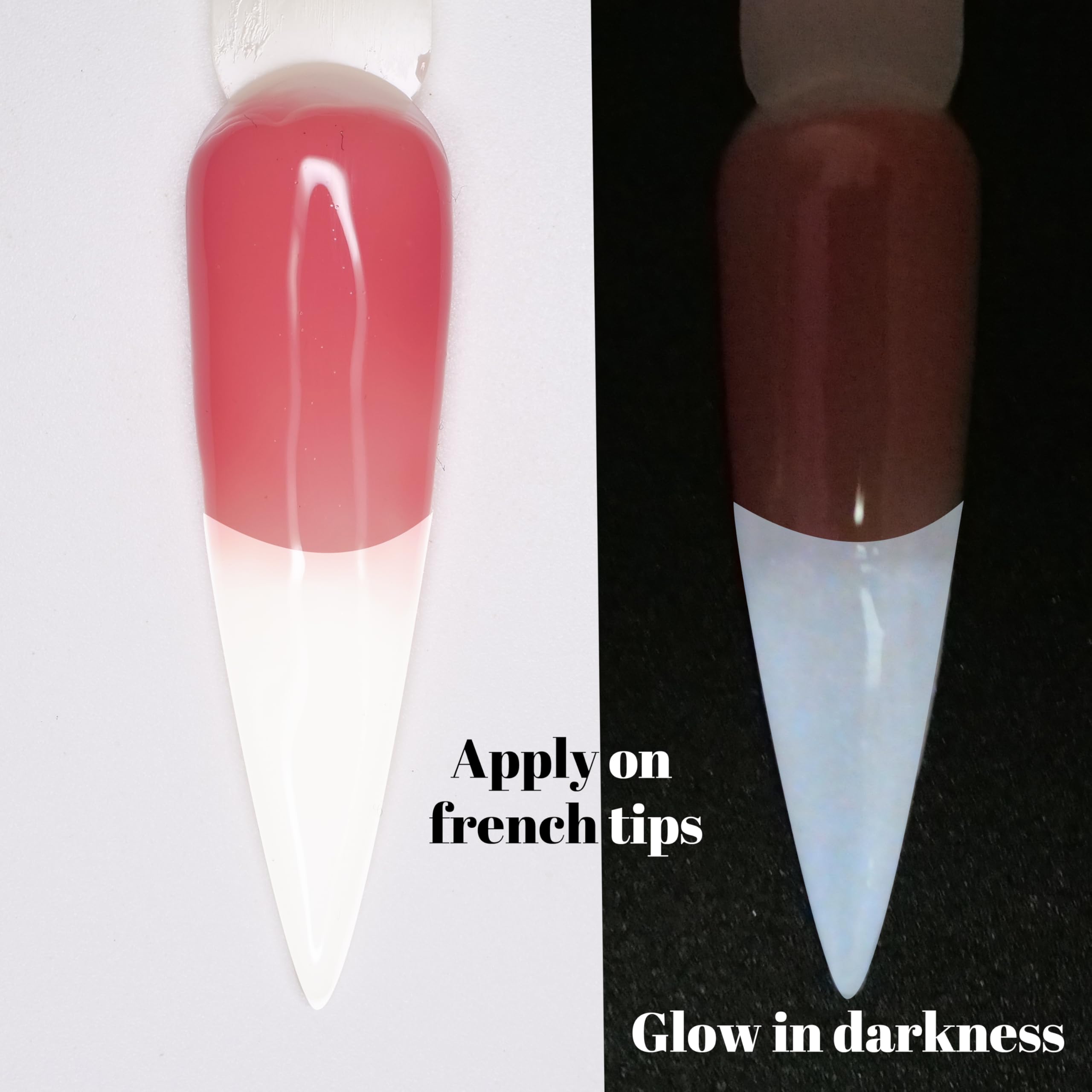 Oumisaya gel brilla en oscuridad, efecto luminoso para uñas.
