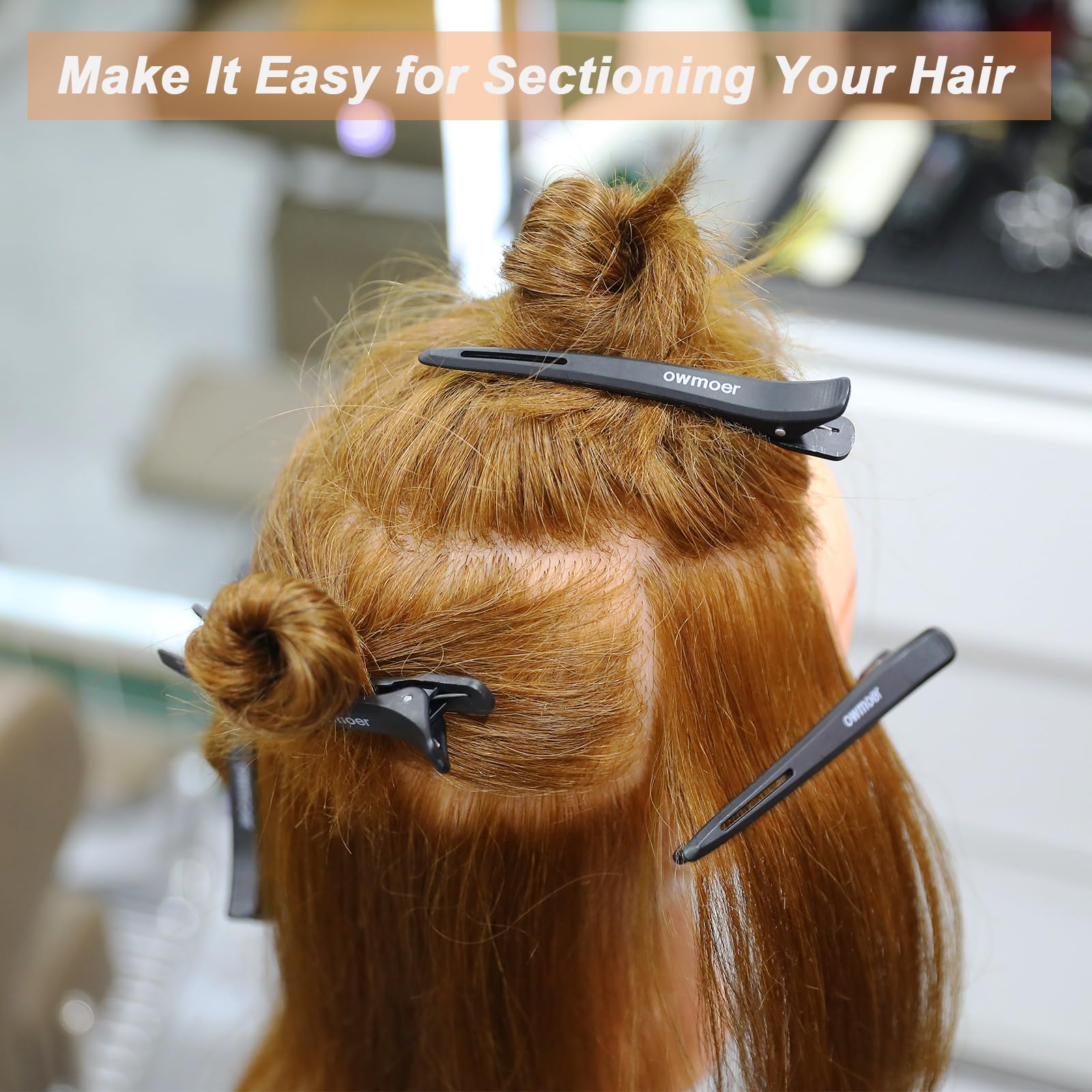 Owmoer clip pato acabado suave, bordes lisos previenen marcas en el cabello.