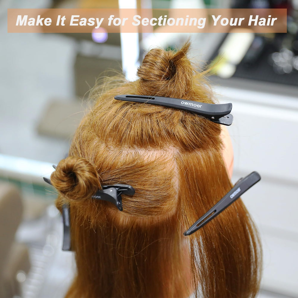 Owmoer clip pato acabado suave, bordes lisos previenen marcas en el cabello.