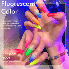 Ownest pigmento iridiscente para uñas, destellos visibles bajo luz natural.