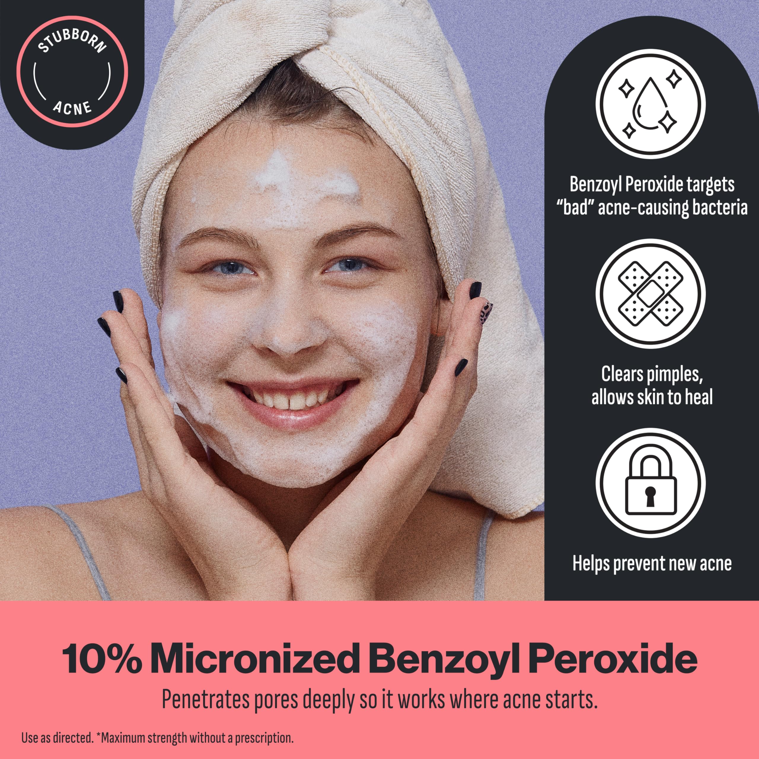 Oxy limpiador facial actúa penetrando en poros para mejorar la limpieza profunda.