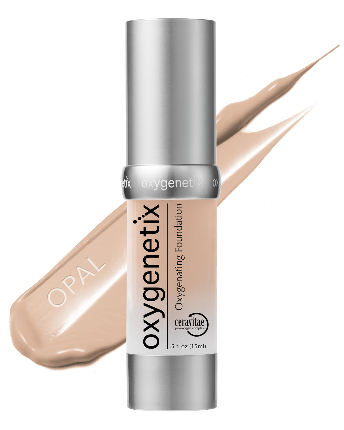 Oxygenetix Oxygenating Foundation Opal en botella, acabado ligero y transpirable.