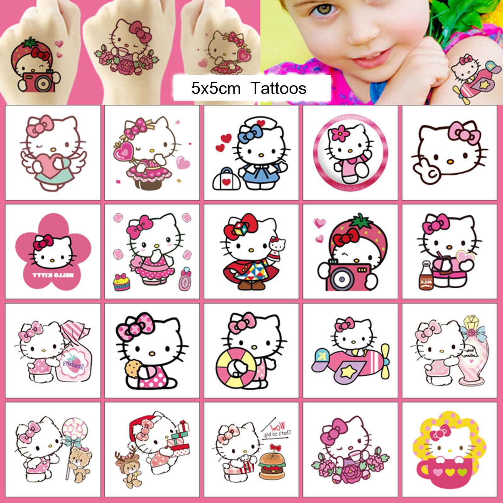 Tatuaje temporal OYZX Hello Kitty con aplicación rápida