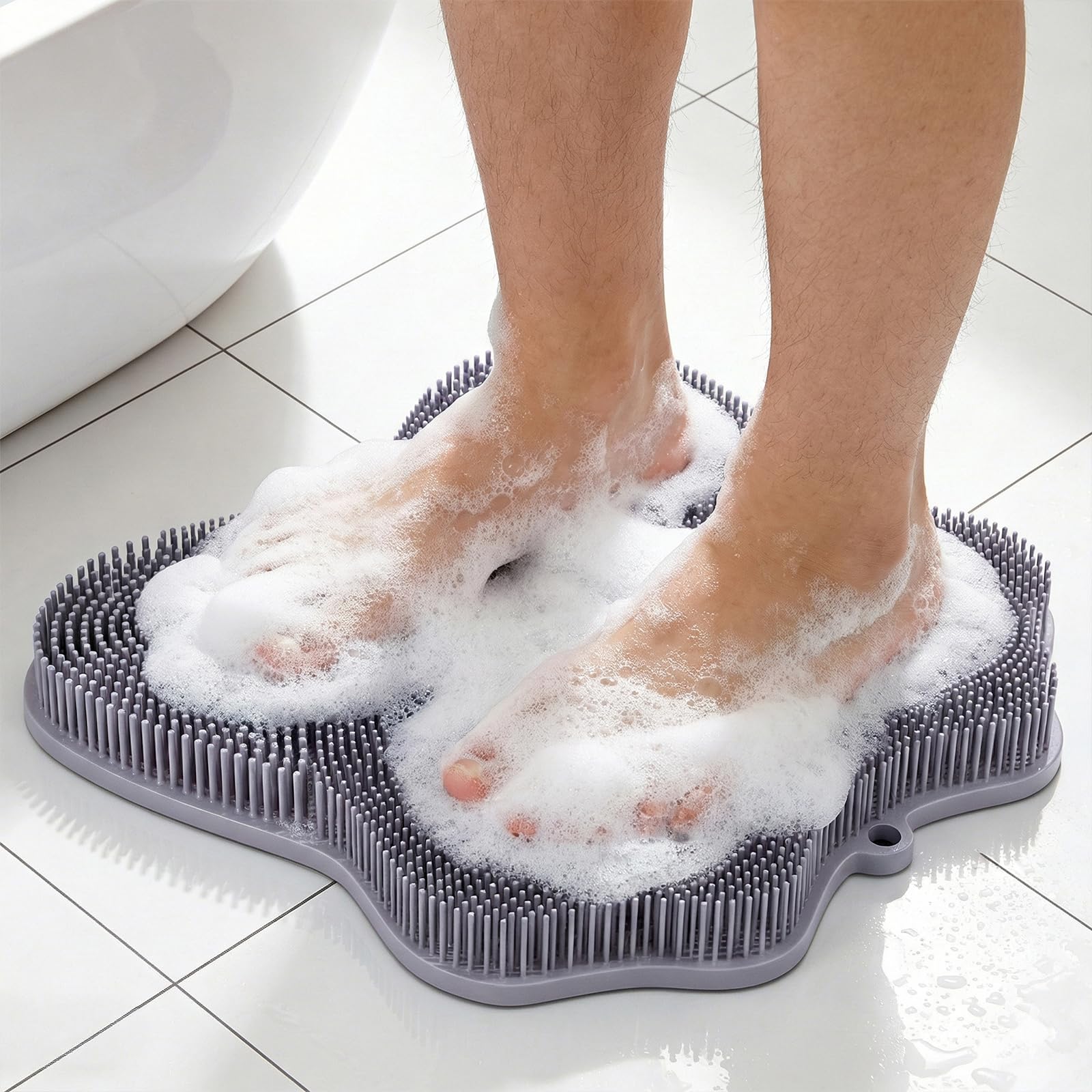 Ozner alfombrilla de silicona para ducha exfolia y limpia los pies con suavidad