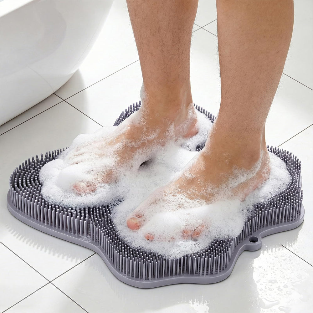 Ozner alfombrilla de silicona para ducha exfolia y limpia los pies con suavidad