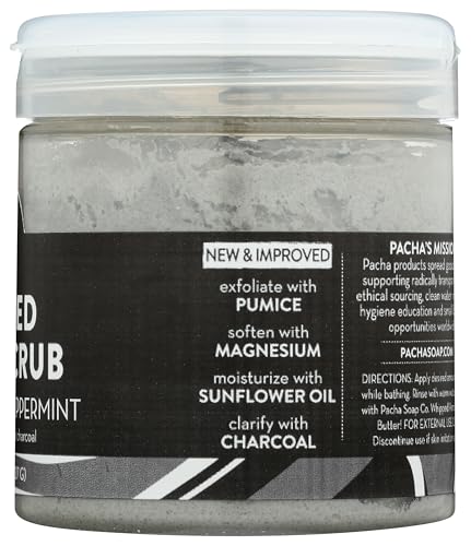 Pacha Soap Co uso en ducha, masaje suave para renovación