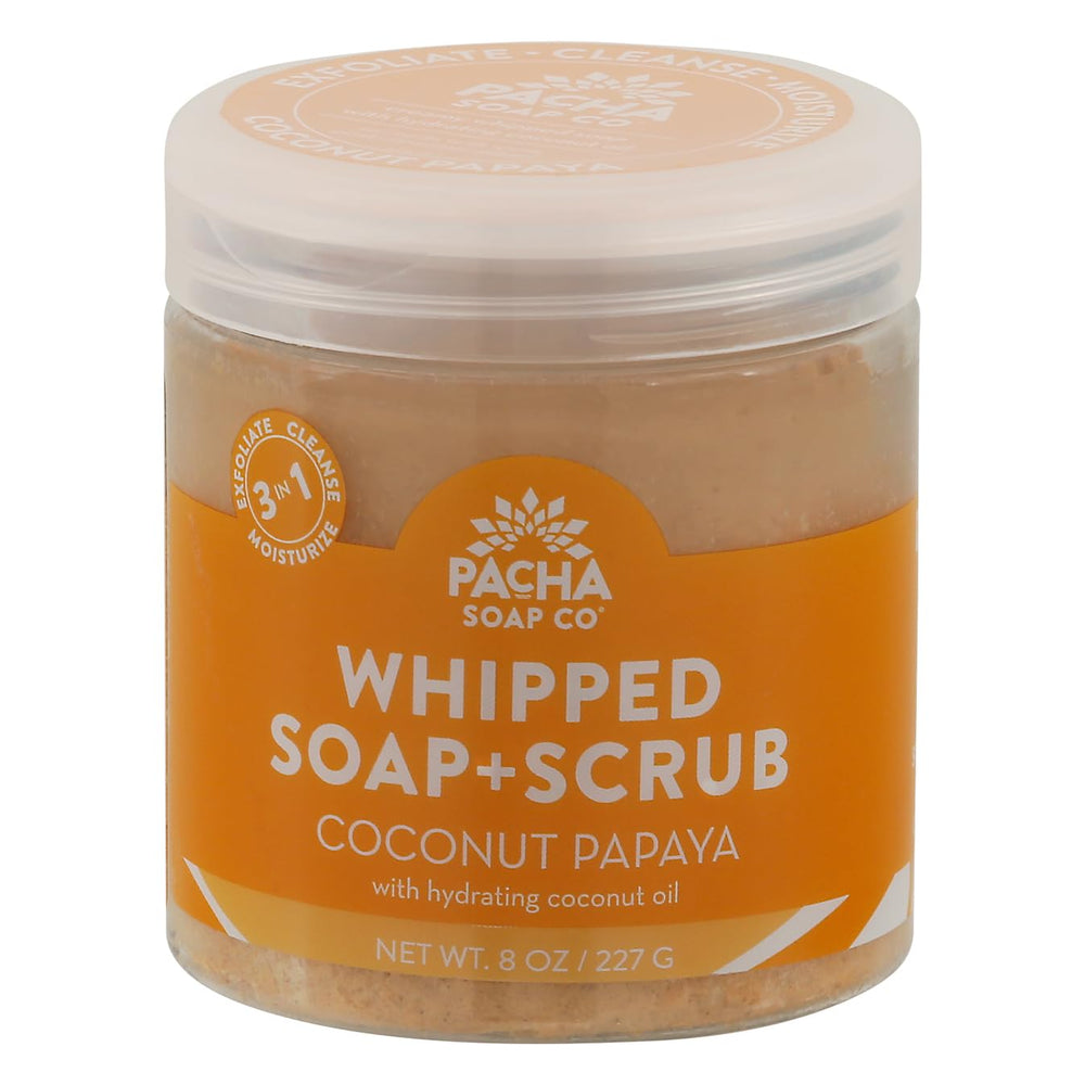Pacha Soap Coco Papaya exfoliante esponjoso para piel suave y renovada