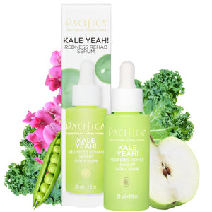 Serum Kale Yeah! de Pacifica en botella para cuidado calmante y enrojecimiento reducido.