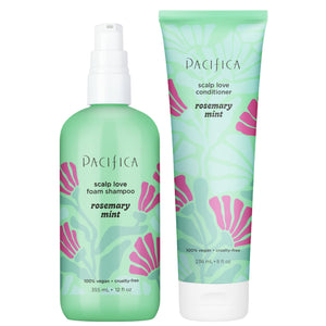 Pacifica Rosemary Mint Champú botella: equilibrio del cuero cabelludo y aroma vigorizante.