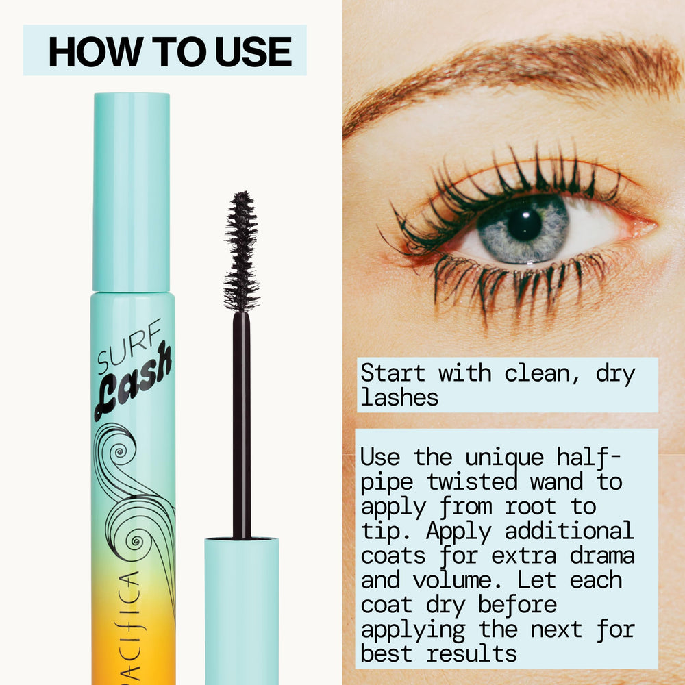 Pacifica Surf Lash Mascara para rizo sostenido gracias a ceras vegetales