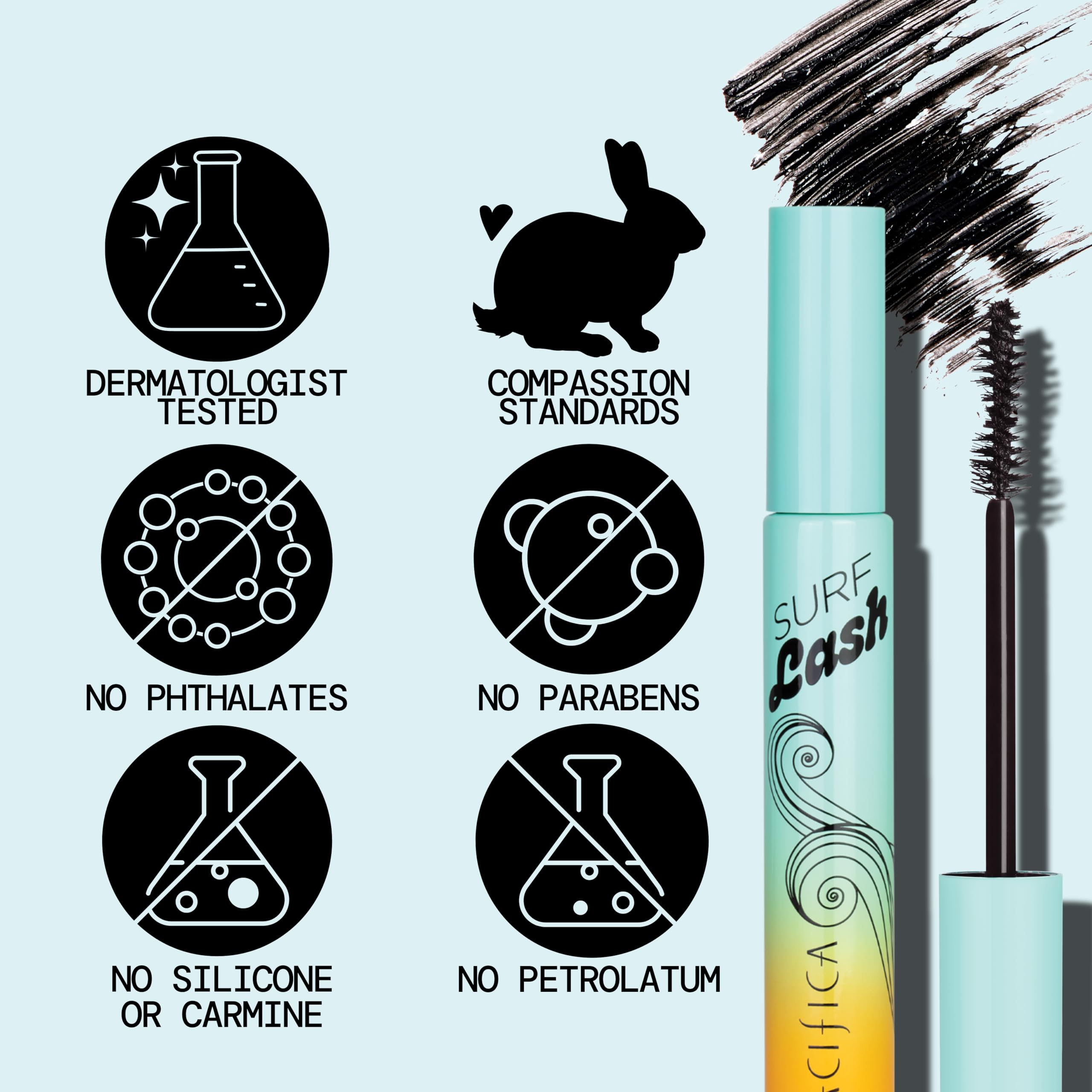 Pacifica Surf Lash Mascara mantiene pestañas definidas frente a la humedad