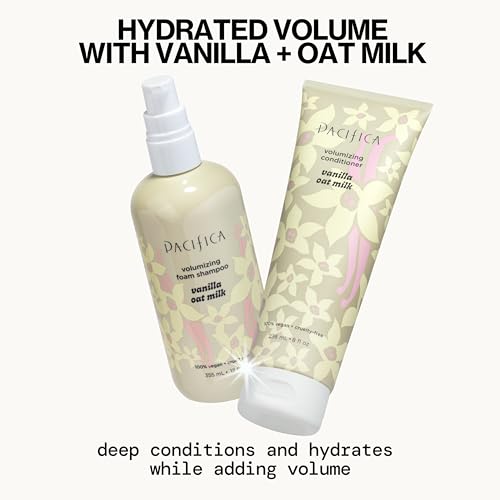 Pacifika vainilla avena espuma cremosa aplicación para cabello fino.