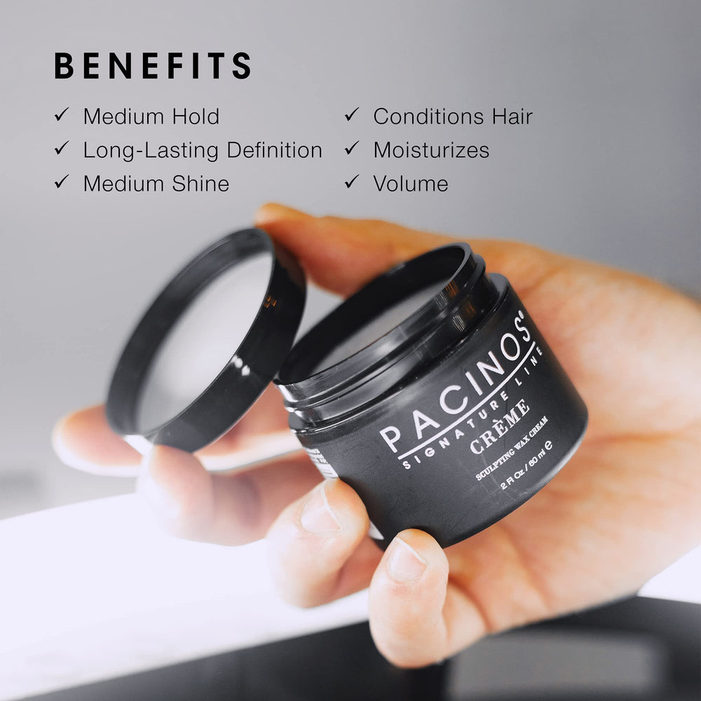 Pacinos Creme: pote para una aplicación suave y control preciso.