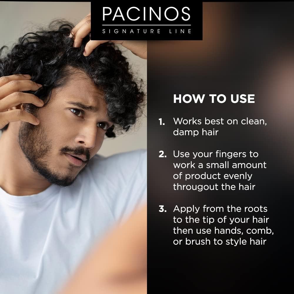 Pacinos Signature Line Mousse acabado sin crujido para rizos flexibles.