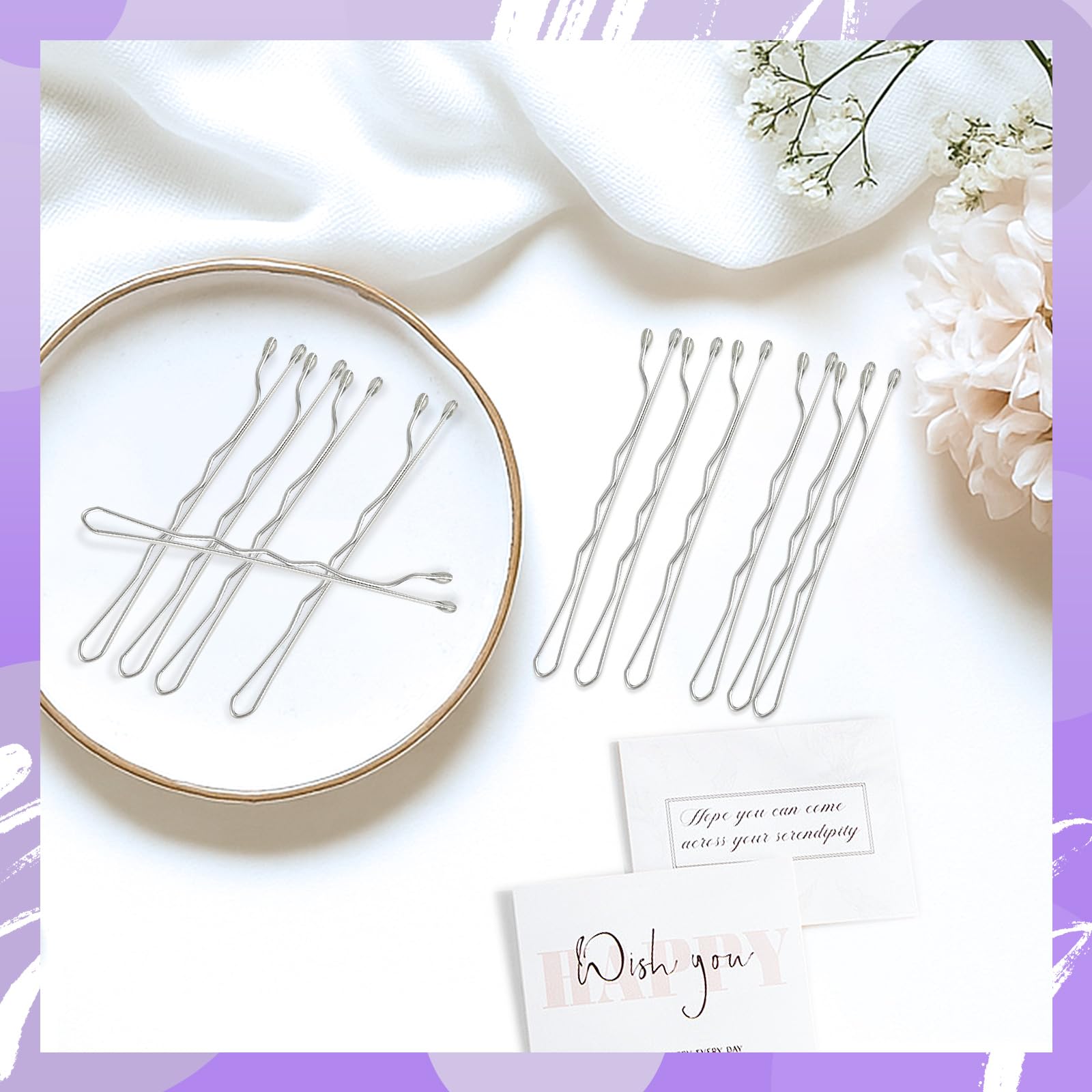 Pagabach clip pelo estilo boda plata gris, accesorio decorativo y seguro.