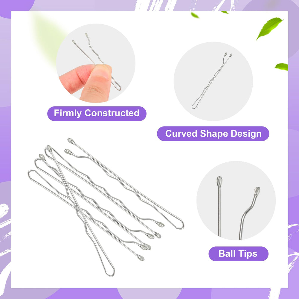 Pagabach pin de pelo curvo con bola plata, ideal para bodas y eventos.