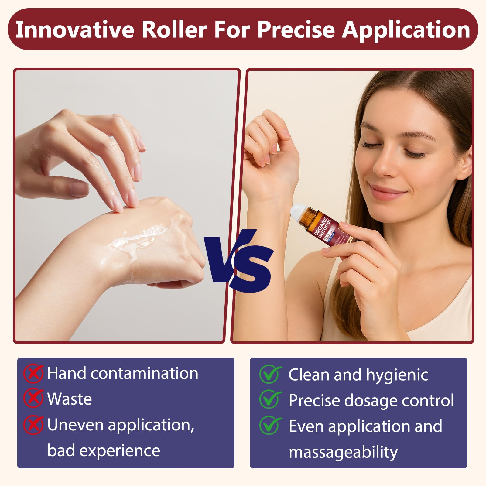 Paistely aceite de ricino roll-on para barriga; cuidado suave en zonas sensibles.
