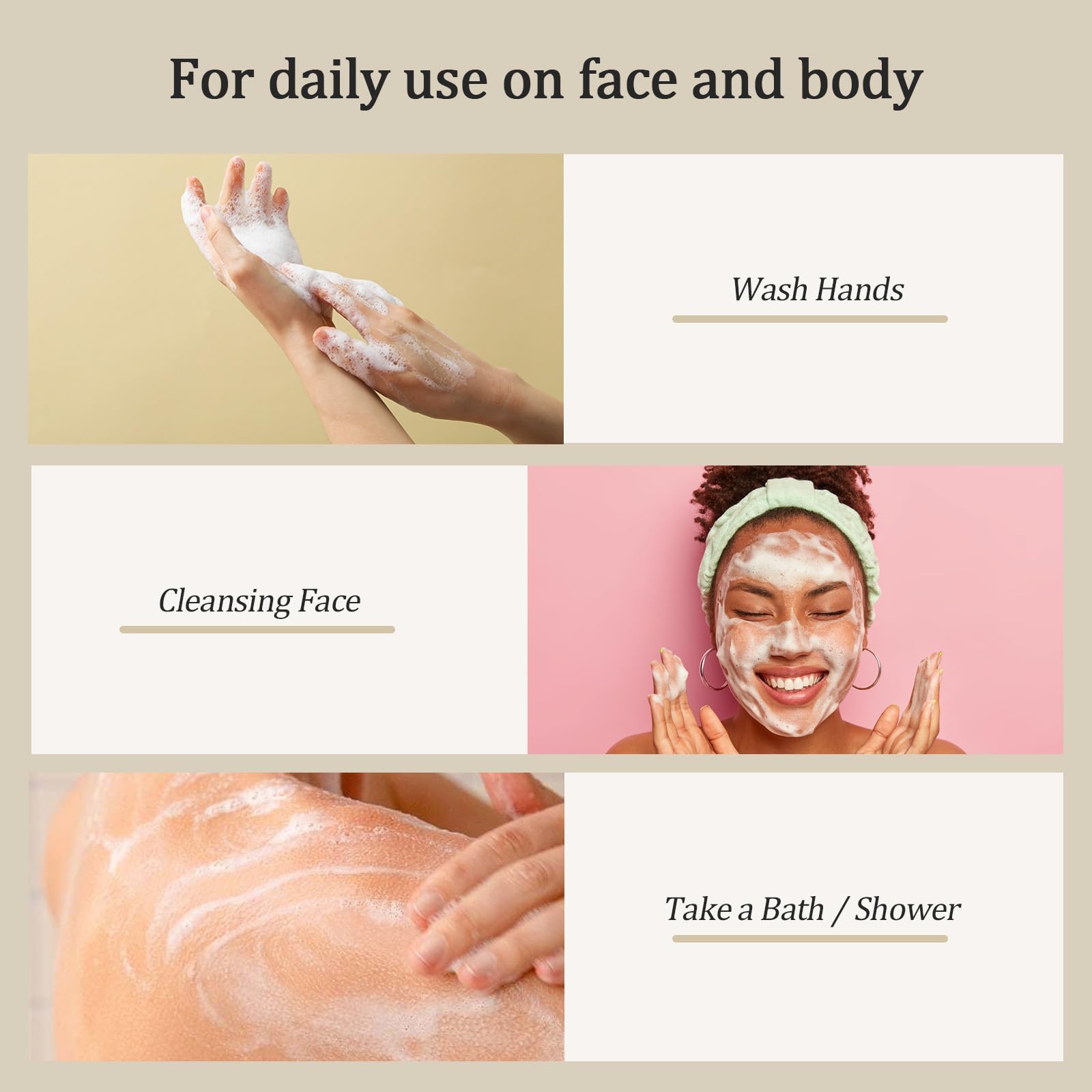 Palficab Jabon rostro aplicacion: uso diario suave para un rostro más luminoso.