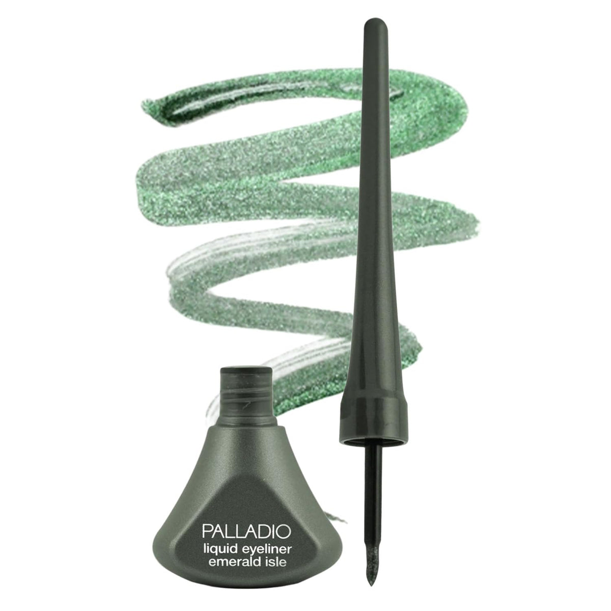 Palladio delineador líquido Emerald Isle con aplicador de fieltro para trazo definido.