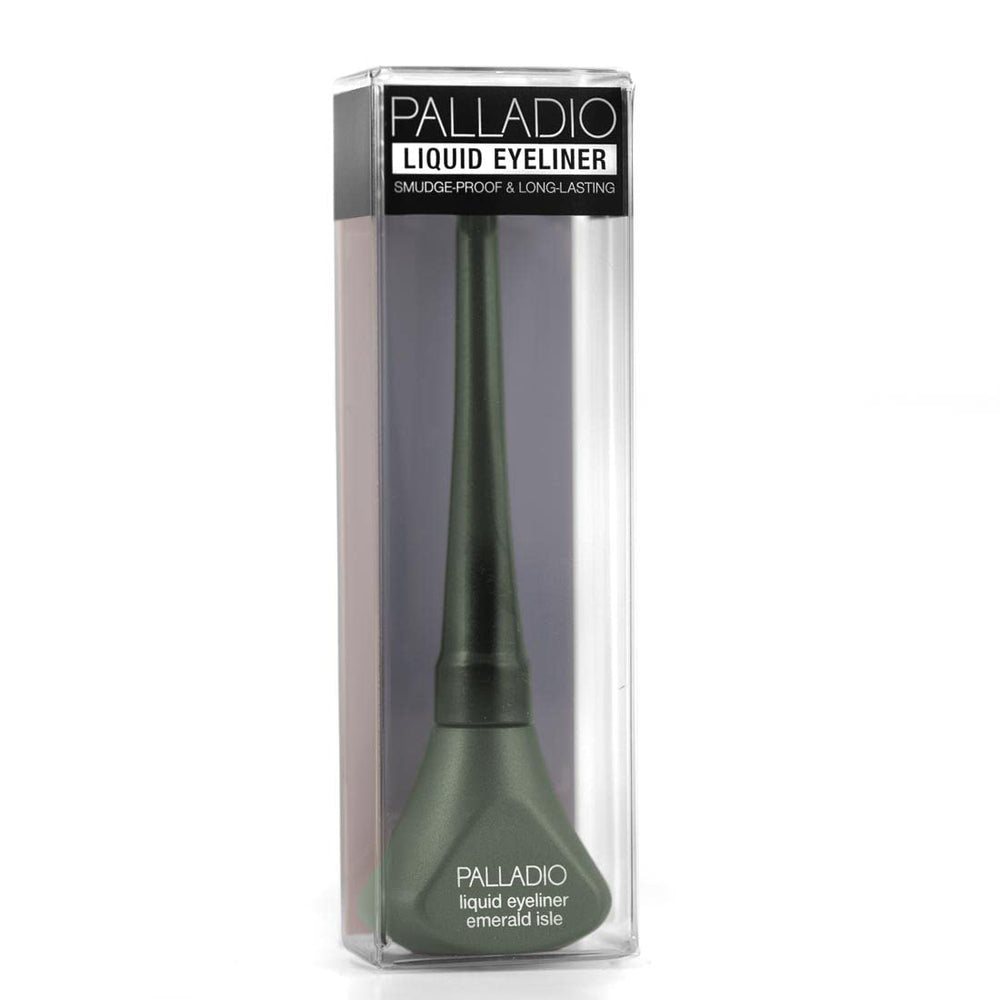 Delineador líquido Palladio Emerald Isle de larga duración y acabado opulento.