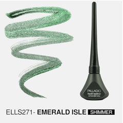 Palladio delineador líquido Emerald Isle pigmento intenso para definición duradera.
