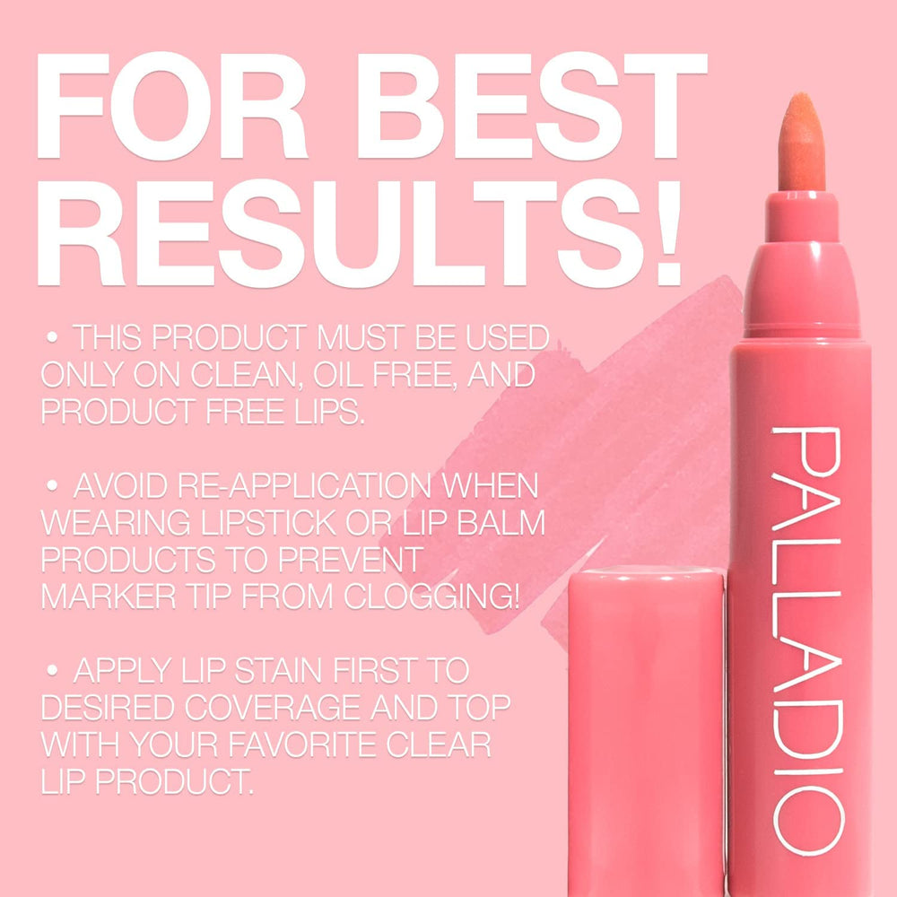 Textura ligera Palladio Lip Stain no se siente pesada.