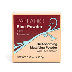 Palladio polvos arroz sueltos aplicados con brocha para acabado mate