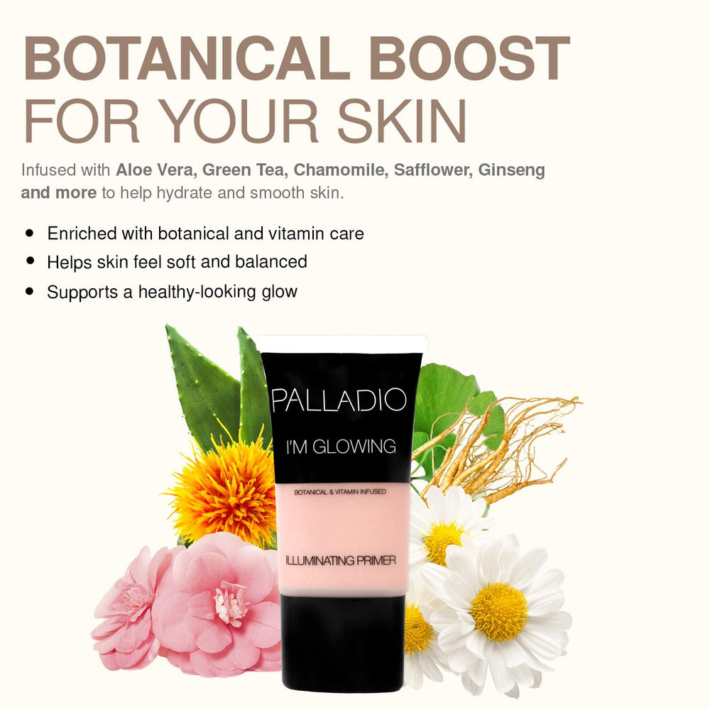 Palladio primer iluminador con té verde aporta frescura y antioxidantes.