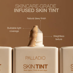 Aplicación con dedo de Palladio Skin Tint para tono uniforme