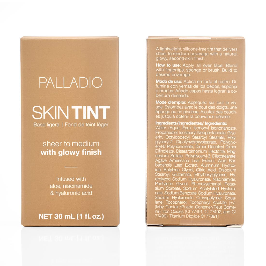 Fórmula vegana de Palladio Skin Tint libre de pruebas en animales