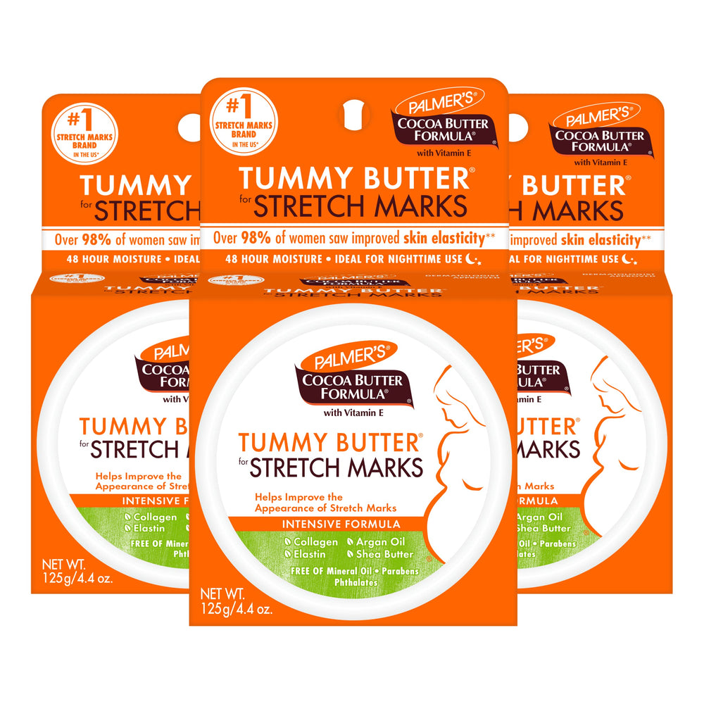 Palmer's Manteca de cacao para vientre, aplicación suave que hidrata el abdomen.