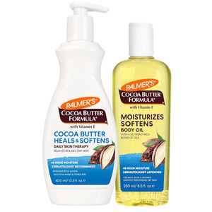 Palmer's Aceite corporal con manteca de cacao, hidratación rápida para piel seca y áspera.