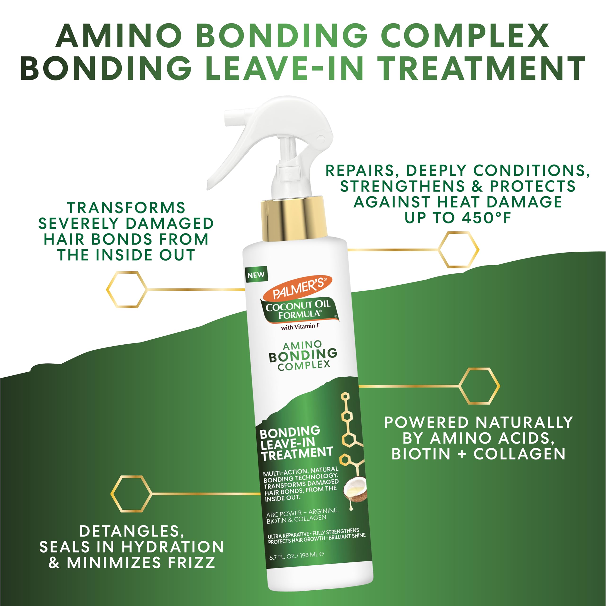 Palmer's Amino Bonding aceite de coco ofrece hidratación profunda.