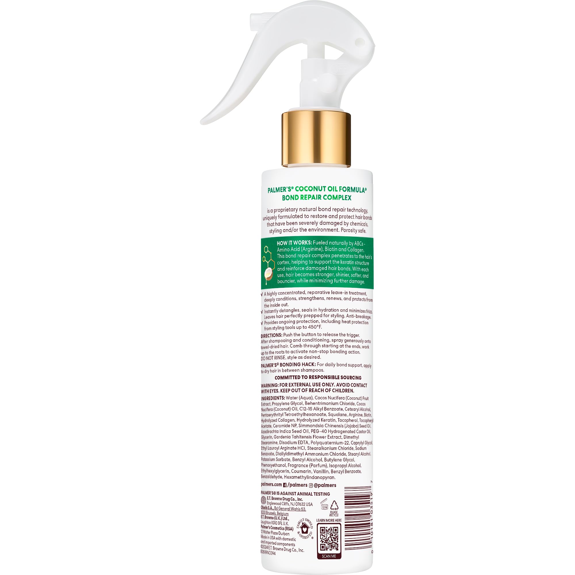 Palmer's Amino Bonding control del encrespamiento para uso diario.