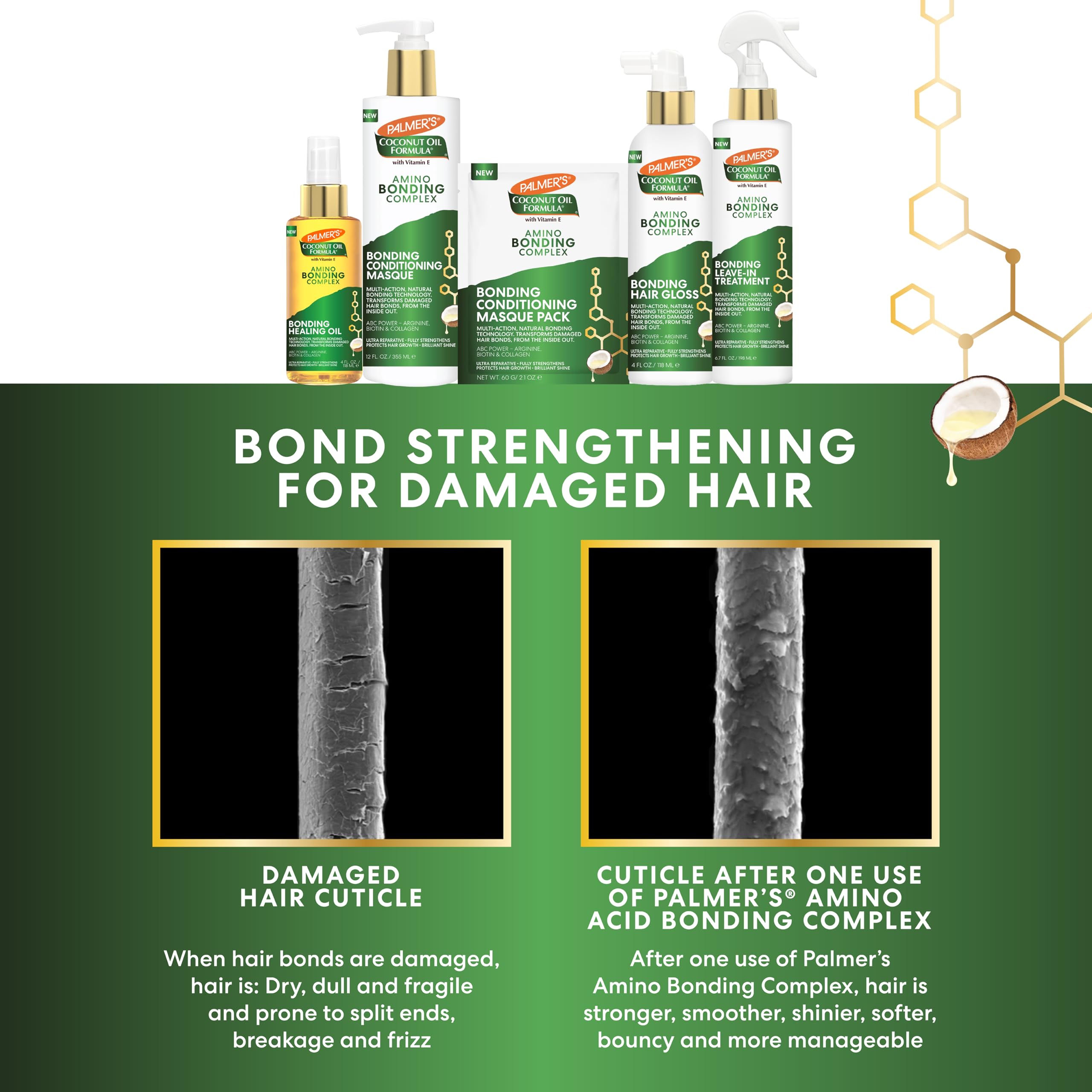 Palmer's Amino Bonding fortaleza capilar para reducir quiebres.