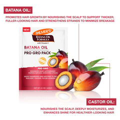 Palmer's Batana Oil Pro Gro aplicación en la mano para cuidado capilar.
