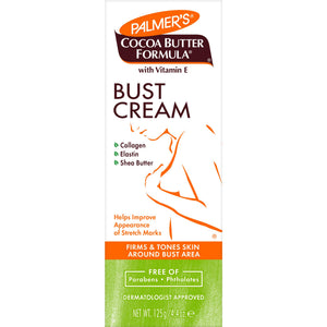 Palmer's crema busto en tubo con manteca de cacao para hidratación diaria.