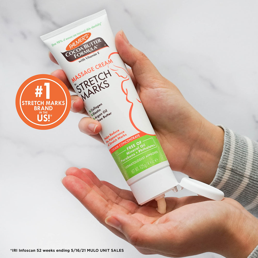 Ritual diario de cuidado con Palmer's Cocoa Butter Massage Cream.