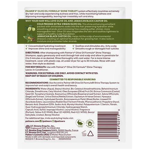 Palmer's terapia de brillo con aceite de oliva para cabello suave.