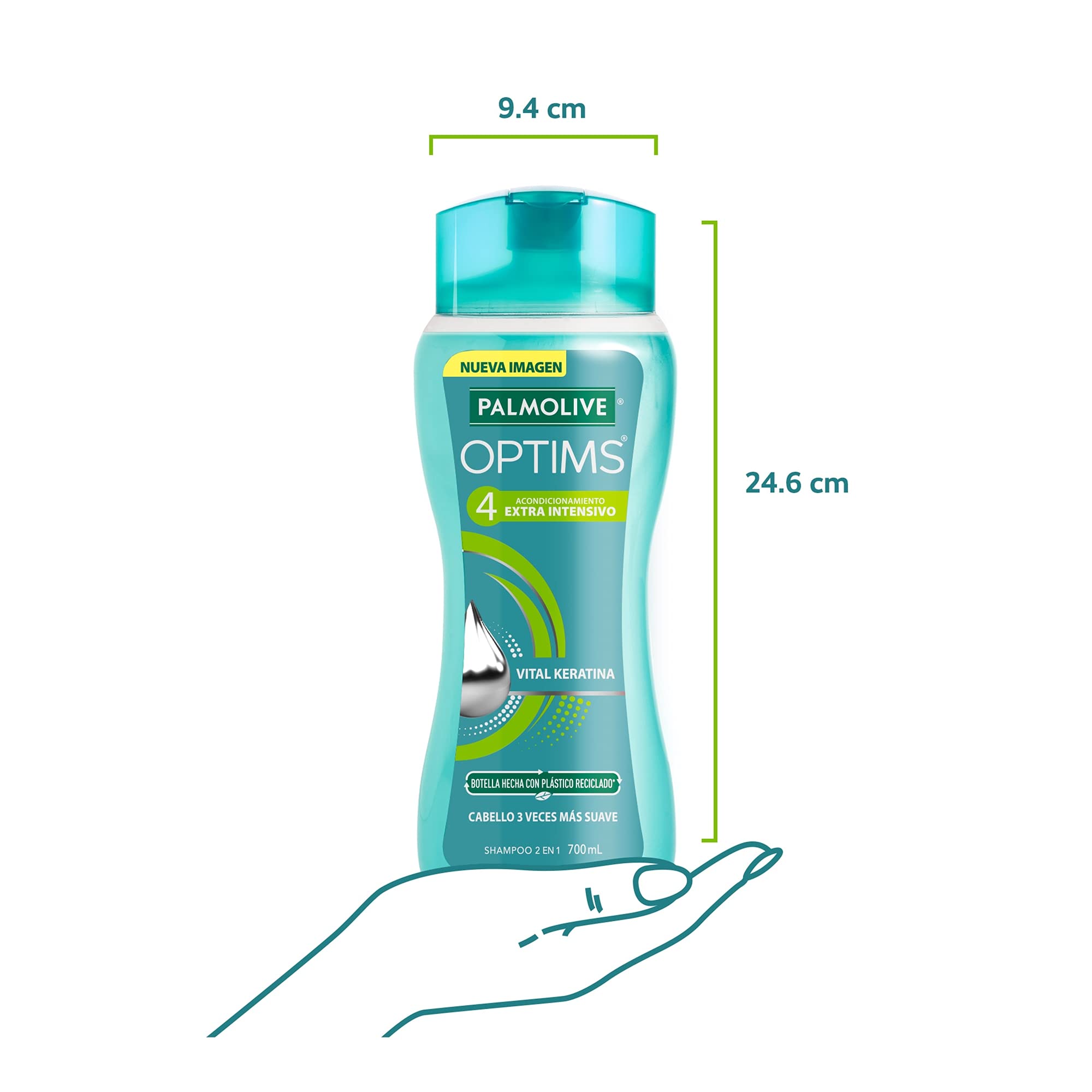 Uso diario en la ducha para cabello más manejable.