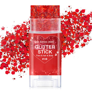 Paminify barra purpurina roja para rostro y cuerpo con brillo intenso.