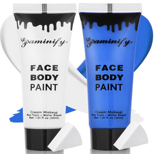 Paminify pintura de rostro azul royal para diseño audaz