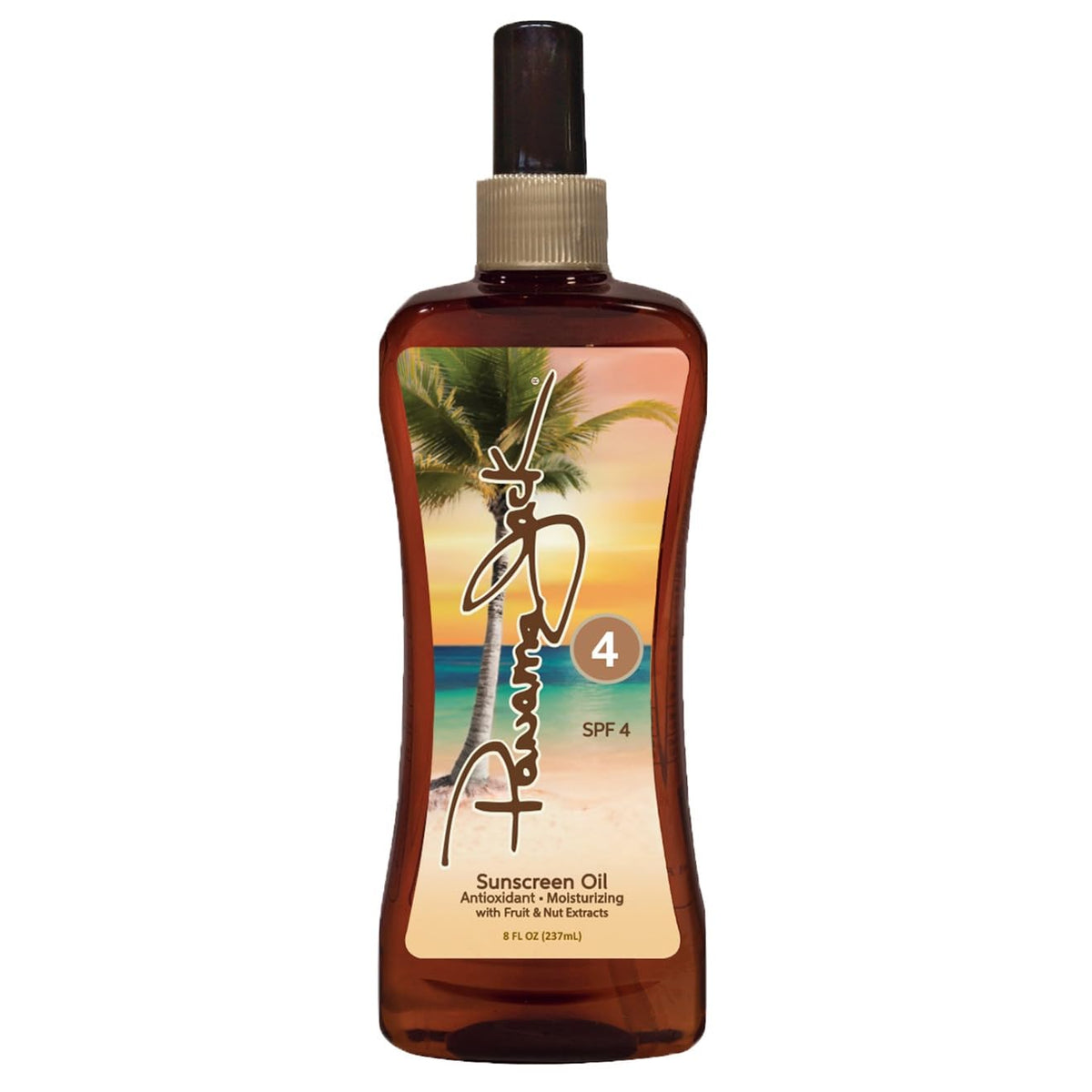 Panama Jack: botella pulverizadora de protector solar SPF 4 para bronceado uniforme.